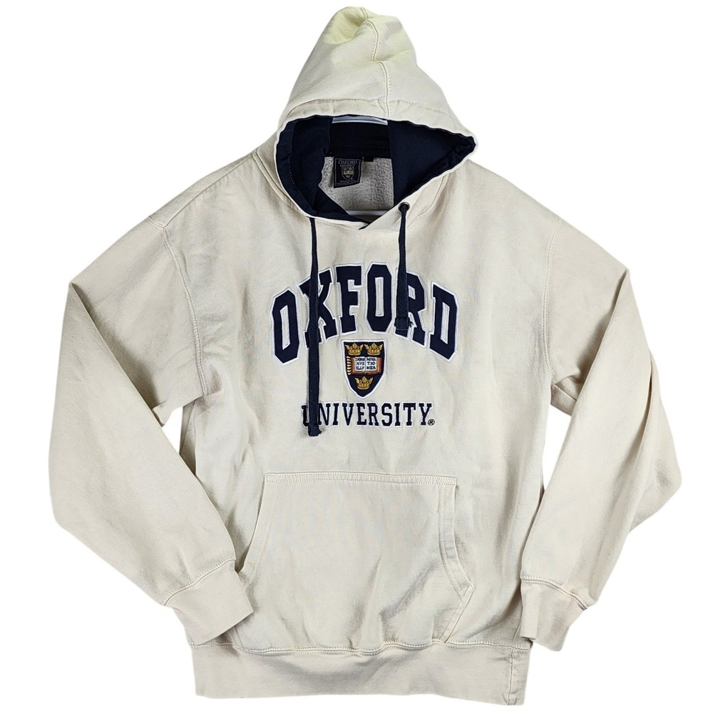 Oxford University Official Merchandise Hoodie Mens XL Cream Preppy Collegiate